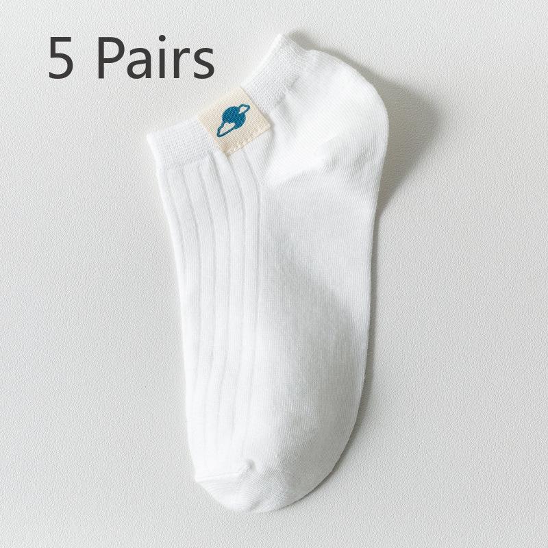 5 Pairs Socks Women's Shallow Mouth Boat Socks Cute Short Spring Summer Thin