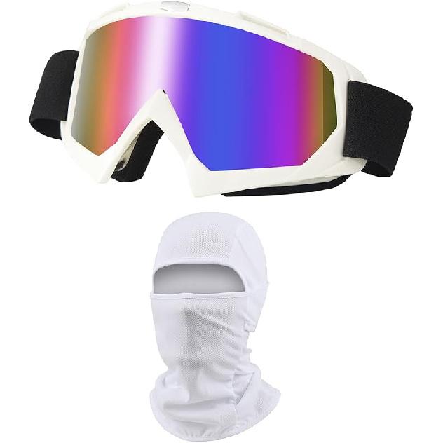 Dirt Bike Goggles ATV Off-Road Riding Motorcycle Motocross Glasses With Sun UV Protection Balaclava Full Face Cover