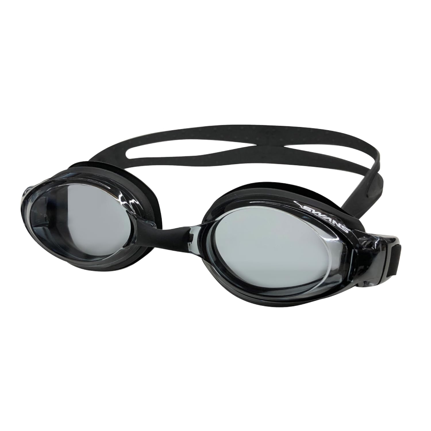 

Made in Japan Prescription Swimming Goggles for Adults SMBK Smoke UV Protection Replaceable Nose Belt Underwater Glasses [SWANS] FO-X1OP S-4.00