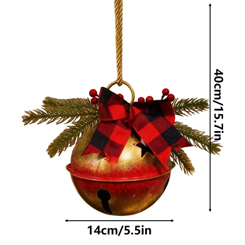 

Christmas Gold Bell Ornament Metal Christmas Tree Large Jingle Bell Classic Hangable Pendant For Window Staircase Wall Others
