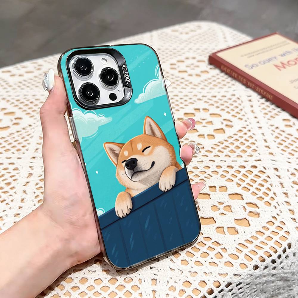 c-Corgi Pet Cute Dog Cartoon  Phone Case For iPhone 17,16,15,14,13,12,11 Plus,Pro Max,XS,Colored silver phone case