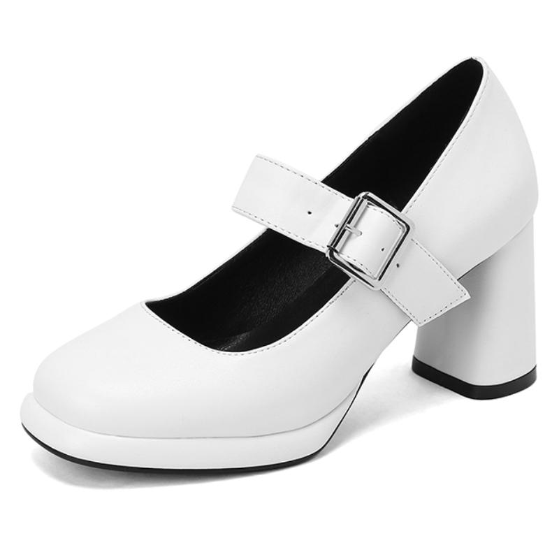 Women s Mary Janes Shoes High Heels Platform New 2025 Spring Fashion Strap Black Red Heeled Office Wedding Shoes Dress Pumps 35
