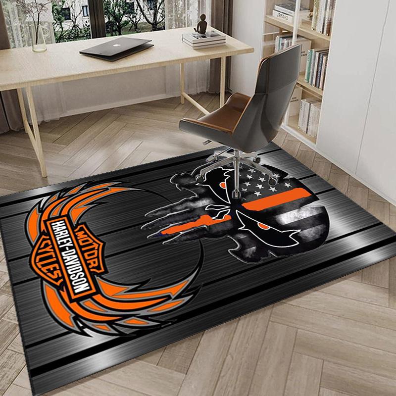 Harley-davidson Motorcycle Artwork Area Rug Office rug, Chair Rug, Decor Carpet Livingroom bedroom Mat, Large Size Fan gifts Christmas gifts