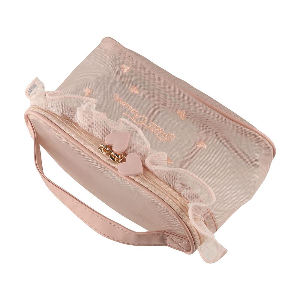 

Сетчатая косметичка на молнии, сумка-мешок для хранения, простая вышитая косметичка для женщин Red-StyleA