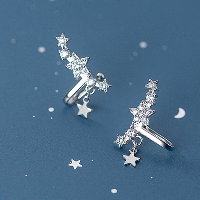 Orecchini A Stella In Argento 925 Con Zirconi Cubici – Ipoallergenici, Dimensioni 1,2x1,28 Cm, Design Cavo Unico, Leggeri E Comodi, Per Donna