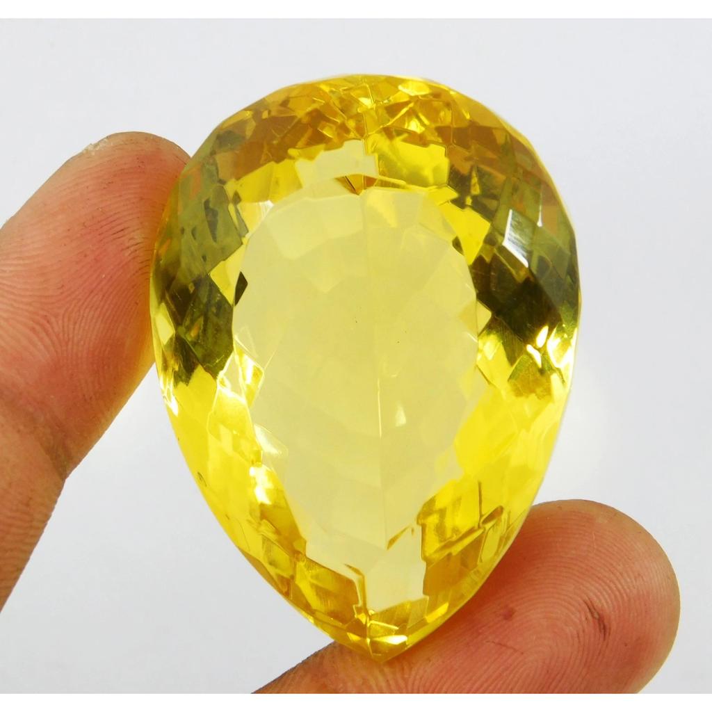 CERTIFIED 215.75 Ct Natural Yellow Citrine Pear Cut Brazilian Loose Gemstone