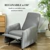 Relax Reclining Armchair with Pull-Out Footrest, Spare Cover and Seat with Springs, Grey