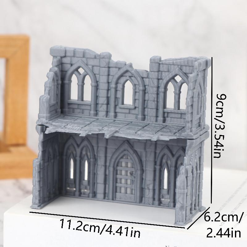 3D Printed Gothic Building Ruins Terrain Scenery Unpainted Mini Building Model Kit For Dnd Wargaming Terrain Scenery Building