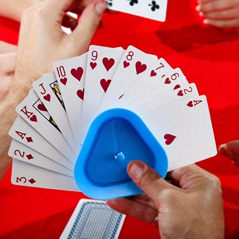 4pcs Plastic Triangle Playing Card Holders Set, Hands-Free Game Accessories for Poker, Board Games -Gift for Christmas