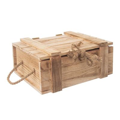 Wooden Storage Box with Lid 30x21x12 Cm