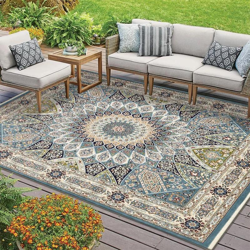 VIAKMA Bohemian-Style Outdoor Carpet For Home Decoration, Anti-Mold, Moisture-Proof And Dirt-Proof Summer Terrace Camping Mat