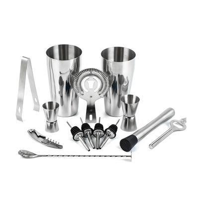 14 pezzi/set Mixology Bartender Kit Cocktail Shaker Set con Boston Shaker/ Jigger/ Versatori/ Ghiaccio