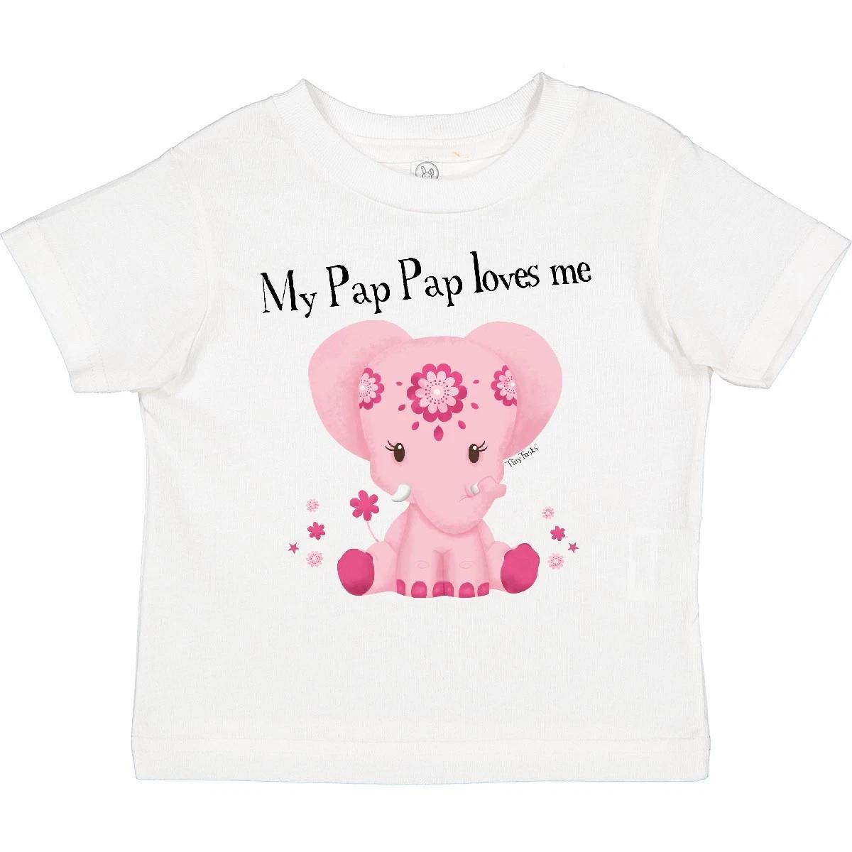 Inktastic Aditi My Pap Pap Loves Me Toddler T-Shirt Pappap Pink Elephant Cute 100