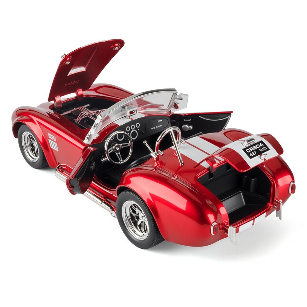 1: 22 Cobra Convertible Sports Car Model Ornaments Power Lights Toy Cars Alloy Simulation Car Models Exquisite Collection Gift