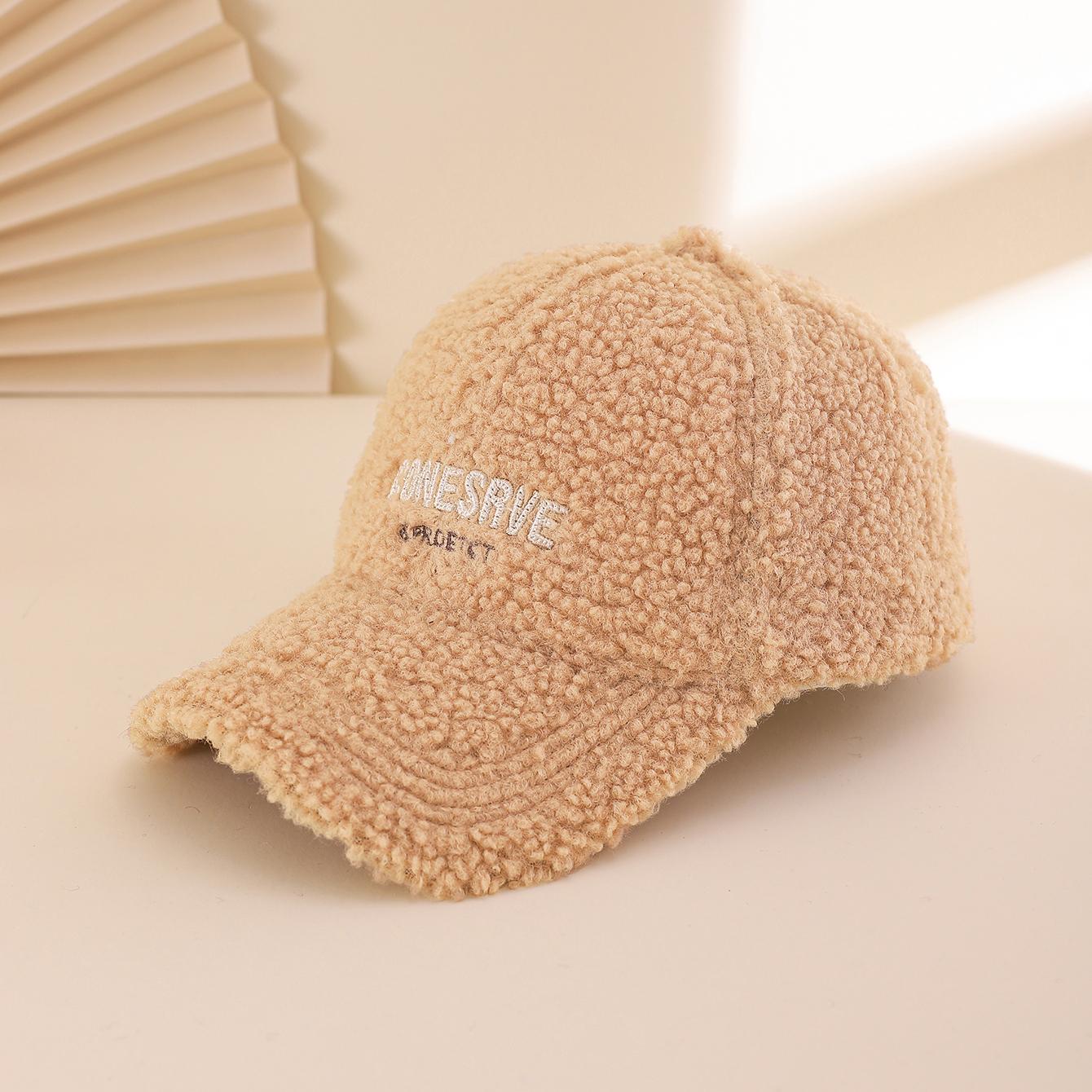 

Embroidered lettered warm autumn and winter large-sized, face-friendly, versatile for children, unisex baseball cap One Size