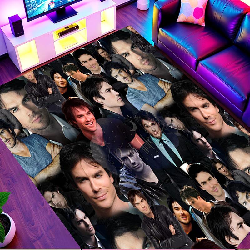 Damon Salvatore Print Rug, Washable Floor Carpet, For Entryway Dorm Laundry Room Office Study, Home Decor Birthday Christmas Gift