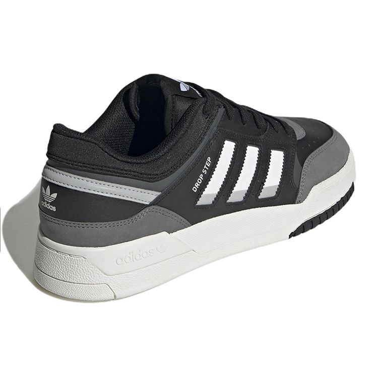 Adidas Originals Drop Step Low Leather Suede Retro Non-Slip Durable Lightweight Low-Top Skate Shoes Unisex Sneakers Black Gray GW9733