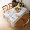 High-Grade High-Grade Broken Flower Tablecloth Cotton And Linen Fabric Thickened Embroidered Waterproof Dining Table Cloth