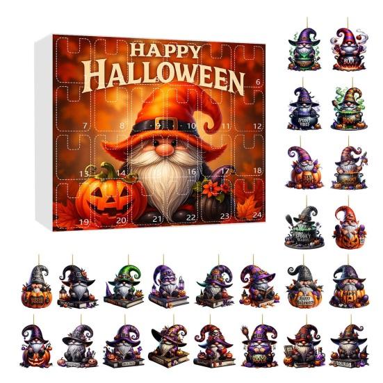 

Календарь адвента Гном на Хэллоуин 2025 , набор 2D акриловых подвесных украшений G