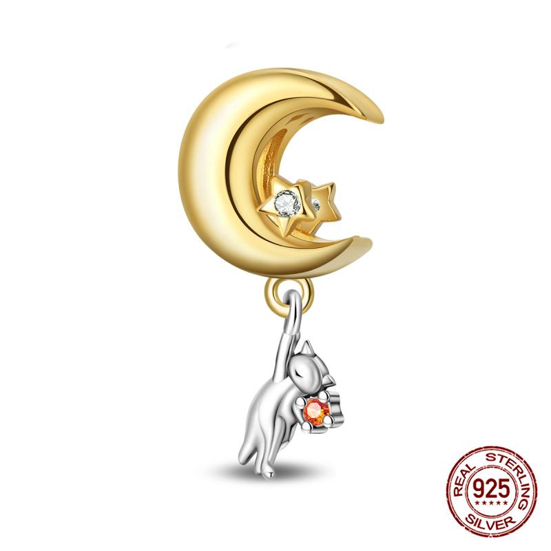 Original 100% Copper White Swan Beaded Cat Series Charms Fit Originalbracelet Diy Jewelry Making Women'S Gift