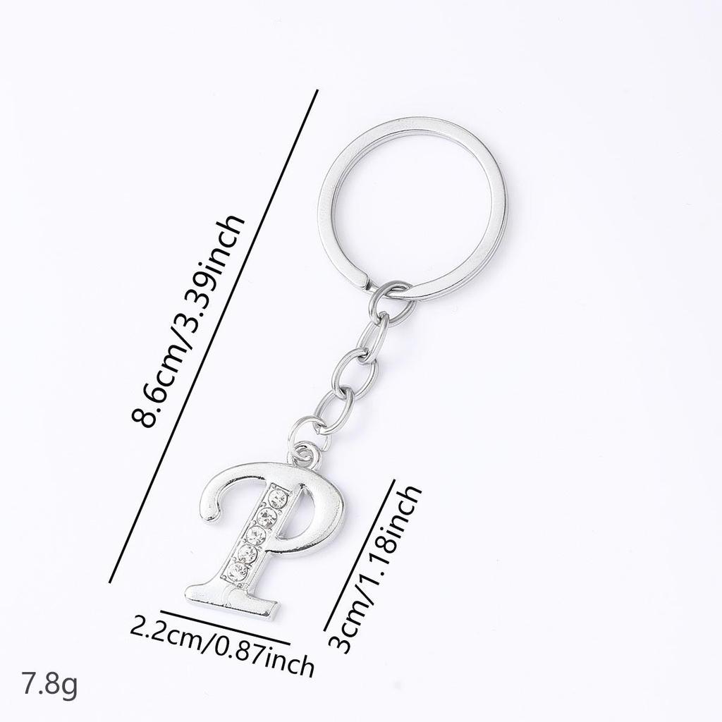 Creative Rhinestone Initials Metal Keychain – Korean Style Car Keyring Party Gift.