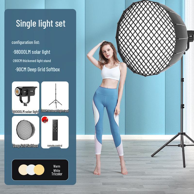 300W LED Studio Photography Light with Deep Parabolic Softbox