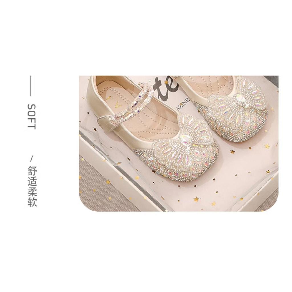 Girls' Shoes Princess Shoes Spring and Autumn New Children's Small Leather Shoes Autumn Baby Crystal Shiny Rhinestone Single Shoes