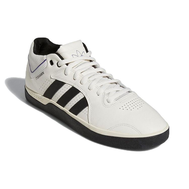 Adidas Tyshawn White Black Herren-Sneakers Cloud-White Core-Black Collegiate-Purple GY6950