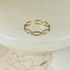 Li Luo Vintage Gold Brushed 925 Sterling Silver Adjustable Women's Ring