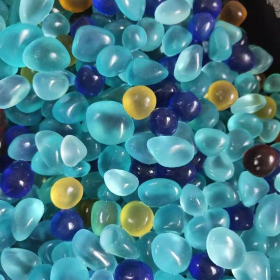 Parlatılmış Cam Taşlar 500g Yuvarlak Deniz ??Cam Çakıl Taşları 2-3cm Düzensiz Karışık Renkler Akvaryum Çakıl Taşları Balık Tankı Peyzajı için