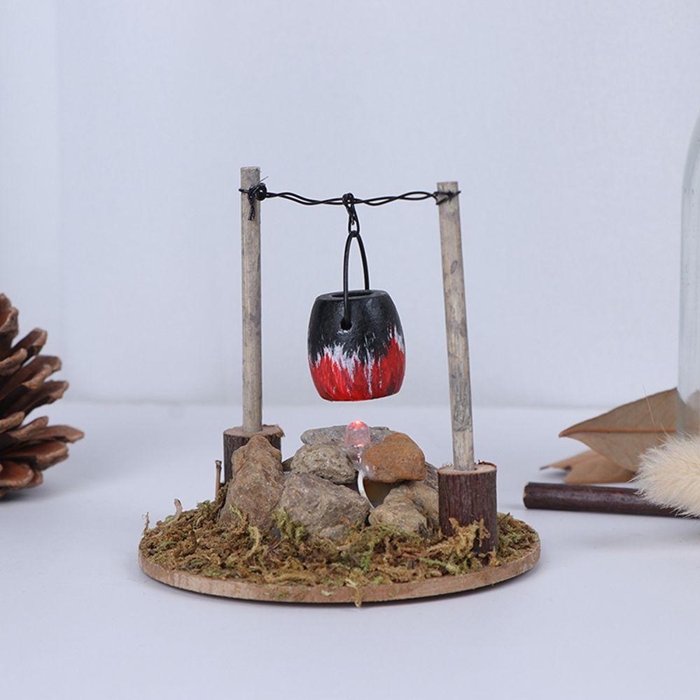 House Doll Accessories Villa Scene Model Fairy Garden Decor Dollhouse Bonfire Miniatures Campfire