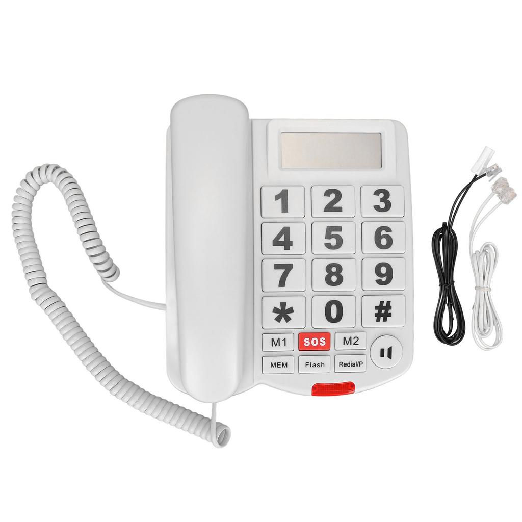 Téléphone filaire à grosses touches LD‑265CID, composition à une touche, mains libres, identification de l'appelant, pour personnes malentendantes