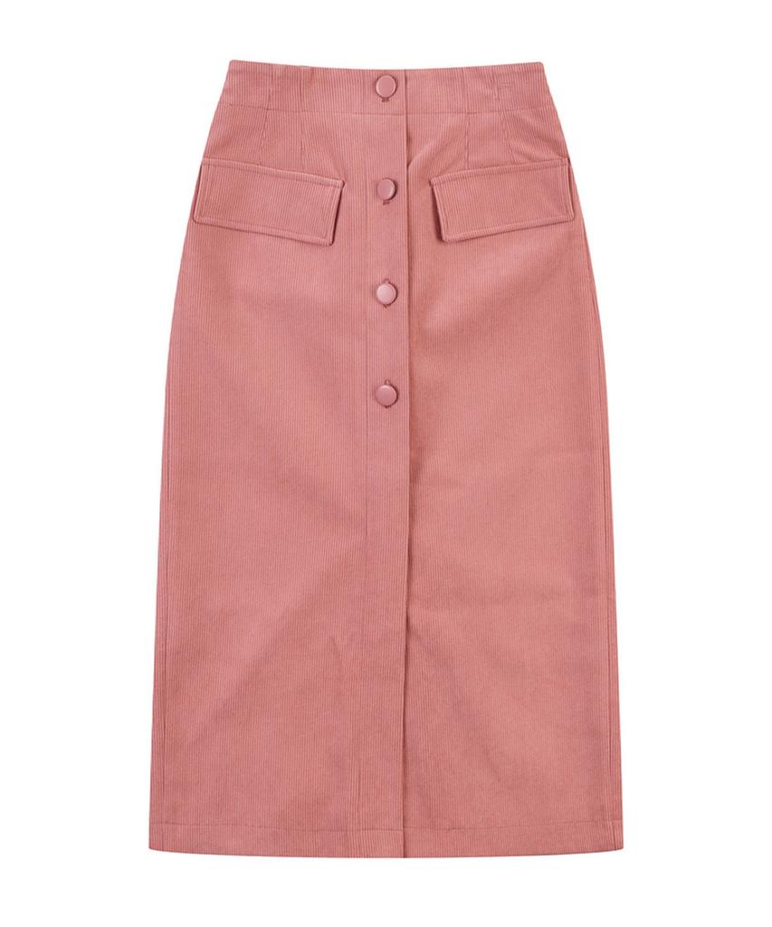 VANAKE Button-Detail Long Skirt_Vb3Yskmd03Z