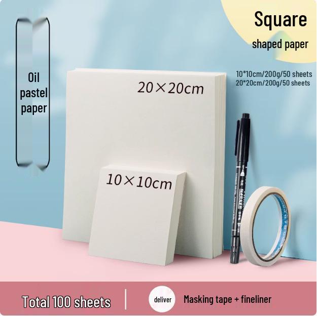 Thickened Square Oil Pastel Paper: Children's Doodle & Drawing Set