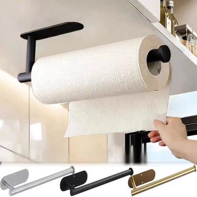 Yapışkanlı Tuvalet Rulo Kağıt Tutucu Organizatör Duvara Montaj Depolama Standı Mutfak Banyo Hiçbir Matkap Doku Havluluk Paslanmaz