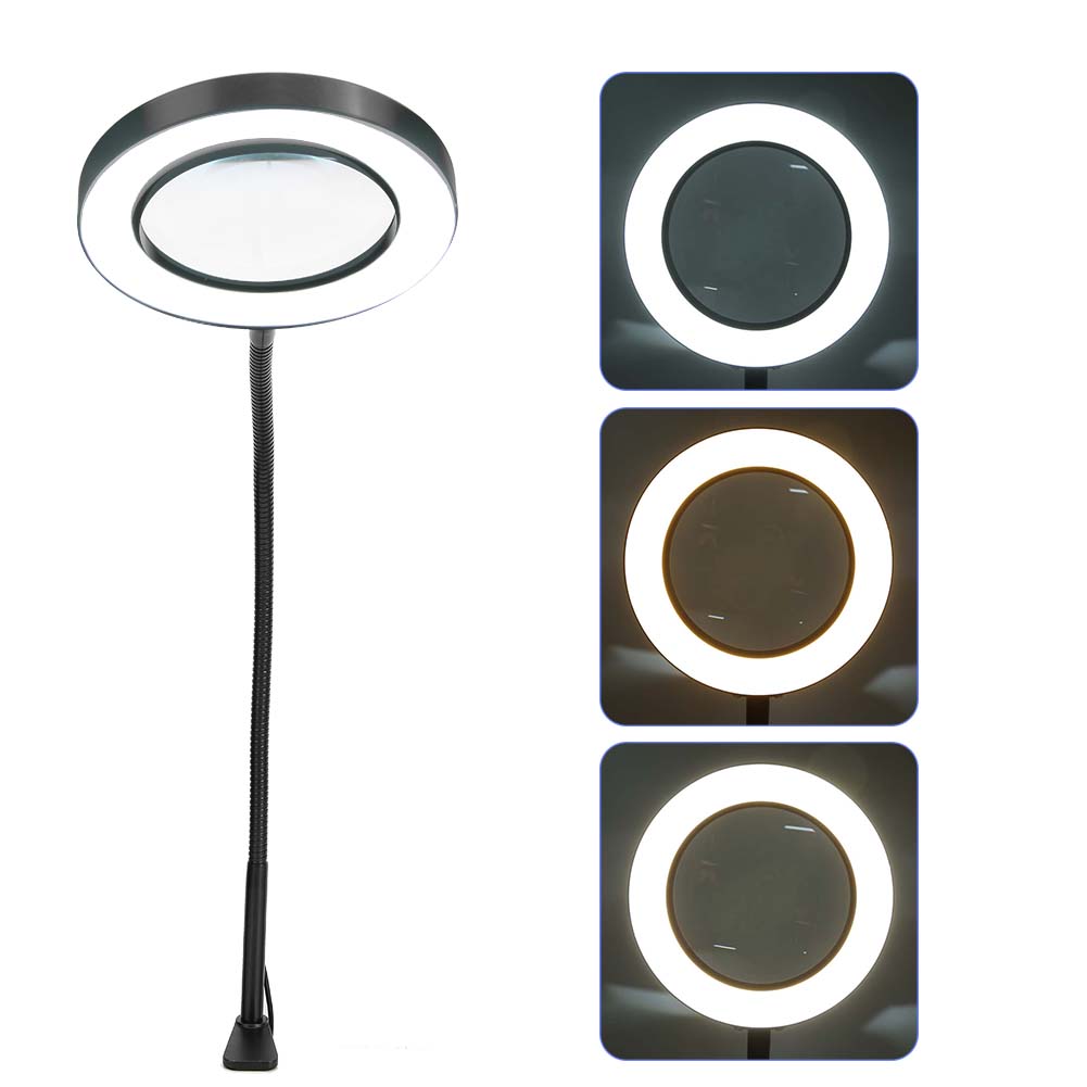 Lumină LED cu mărire 5X, lumină reglabilă USB, pentru salon de înfrumusețare, artă pentru tatuaje, negru