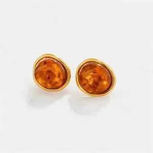 IngeSight.Z 5Color Classic Retro Stainless Steel Geometric Stud Earring Boho Trendy 18K Gold Plated Inlaid Resin Earring Jewelry