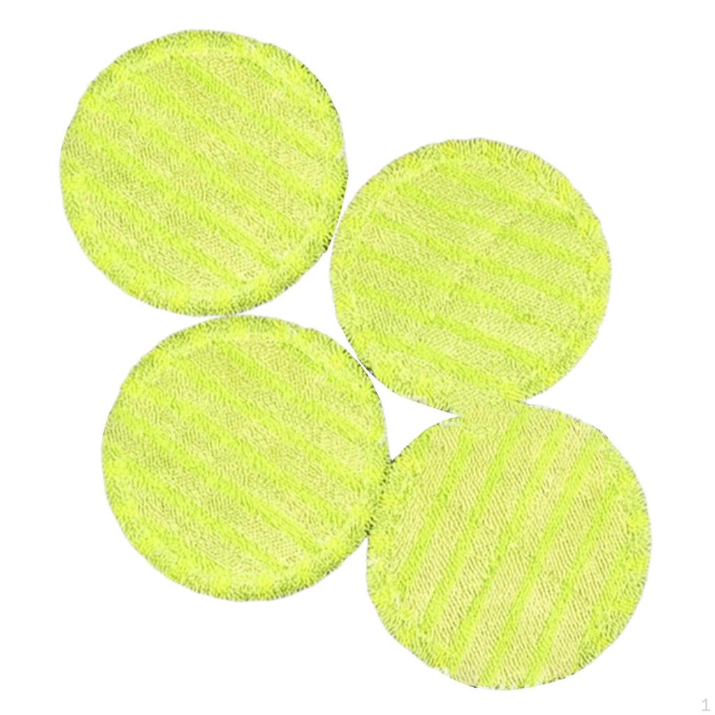 4 Pack Electric Mop Pads Replacement Heads, Round Microfiber for Floor Scrubbing