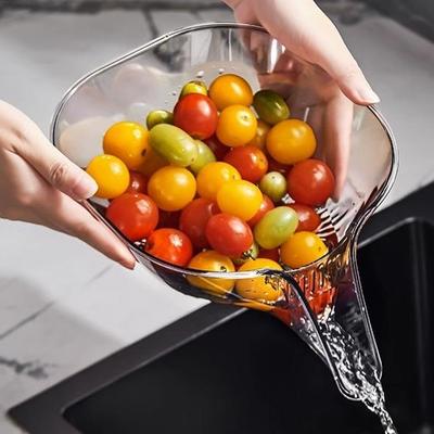 Drain Basket Fruit Vegetables Washing Basket Removable Hole Design Labor-saving Kitchen Food Strainer Filter Basket