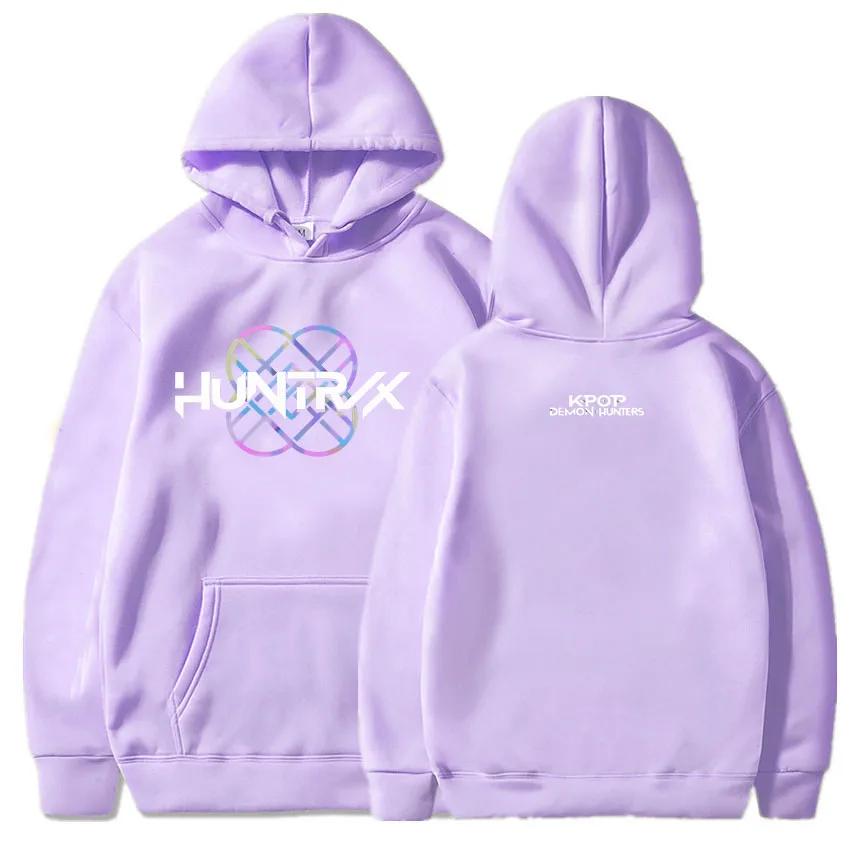 KPop Demon Hunters Huntrix Logo Hoodie Women Men Clothing Loose Fleece Movie Printing 2025 Pullovers Graphic Hoodies Female Top