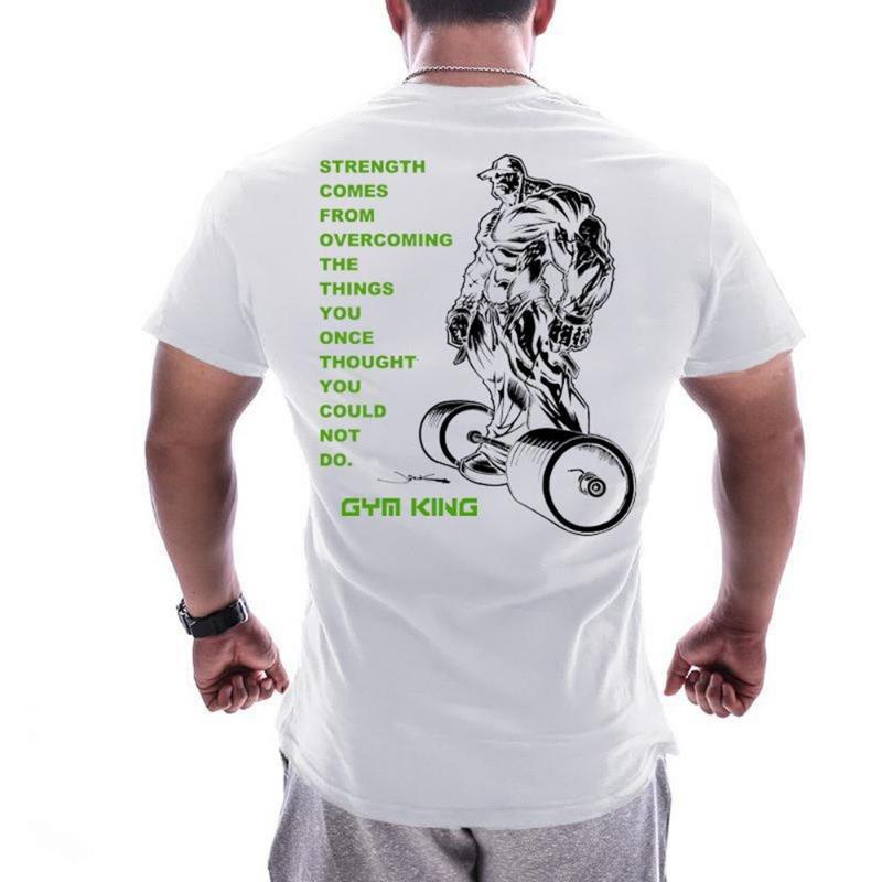 Summer Short Sleeved Men's Loose Large Stretch Fitness Sports Leisure Fashion Printed T-Shirts Men’s