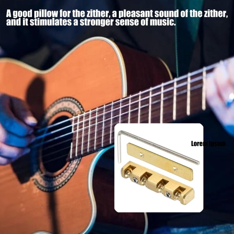 Height Adjustable 4 String Bass Guitar Nut Electric Guitar Brass Roller Guitar Nut Split Regulation Replacement Parts