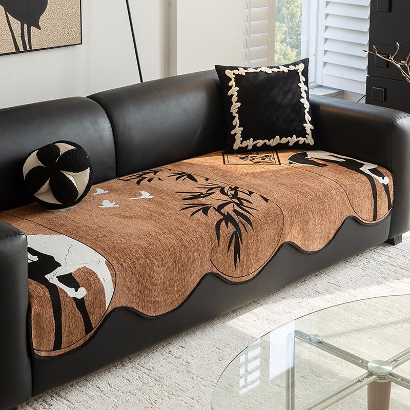 

Modern Simple Sofa Cushion New Four-Season Universal Sofa Cover Cloth Anti-Cat Scratch Non-Sticky Fur Sofa Seat Cushion 90*90cm
