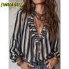 Women's Fashion Casual Long Sleeve V-Neck Blouses & Shirts