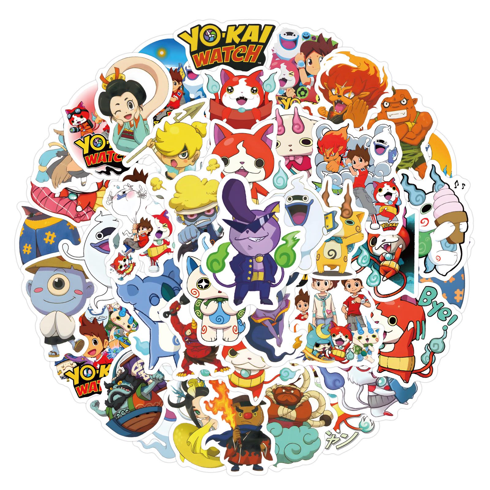 60 Yokai Watch Graffiti Stickers: Cartoon Decorations for Notebooks & Luggage