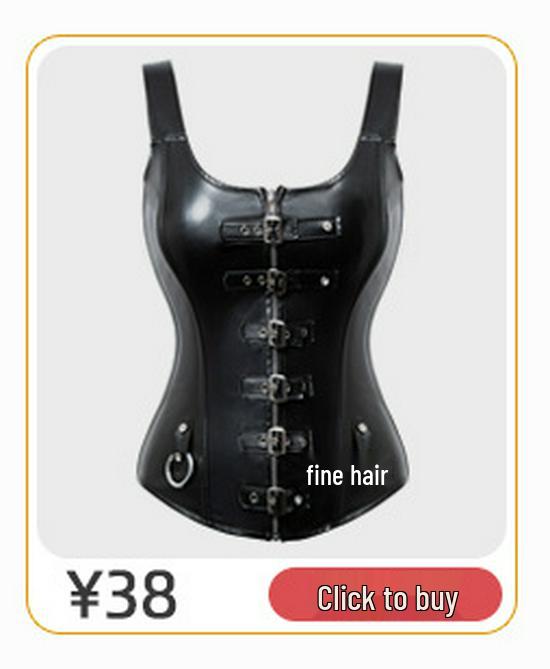 European & American Leather Style Zipper Bodysuit with Sexy Corset Mini Skirt and Waist Cincher Court Dress