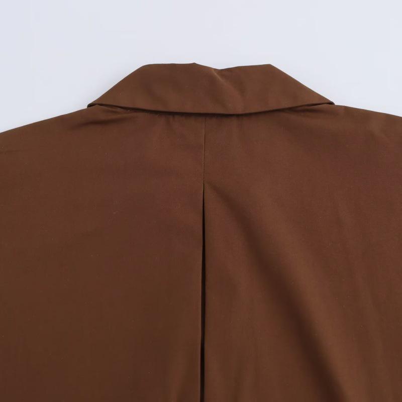 Autumn 2025 Wide Sleeve Poplin Shirt - European & American Style, New Versatile Design