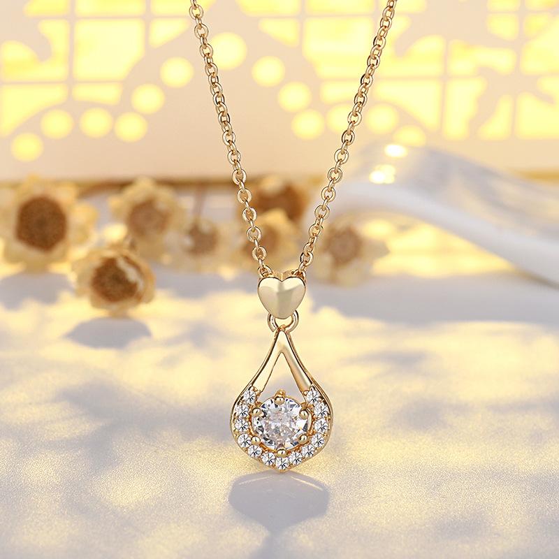 Новое чистое ожерелье Angel Tears с подвеской в виде капли воды из белого циркония