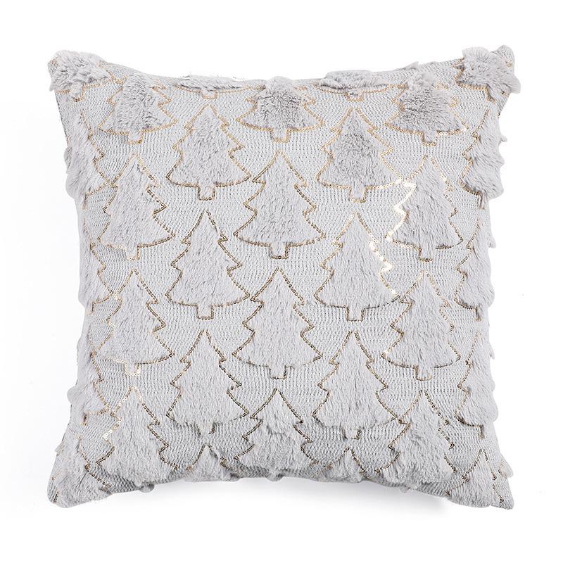 

Праздничная пушистая наволочка, украшение для рождественской елки, подушка для кровати, дивана, романтический праздничный домашний декор 45 * 45cm-without core светло-серый