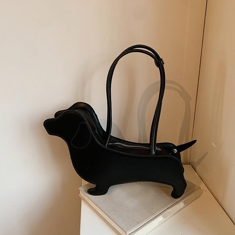 

Novelty Cartoon Dog Shaped Armpit Purses Unique PU Leather Handbag Solid Designer Bag Funny Shoulder Bags Kawaii Girls Tote Bags